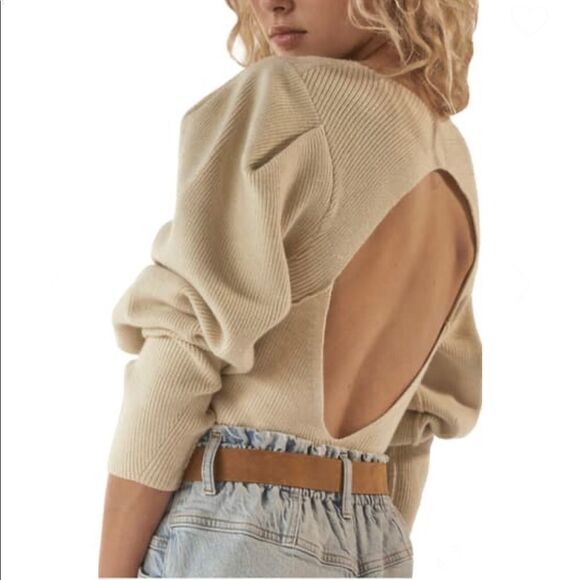 NWT Free People Saffron Open Back Sweater $128 S - Picture 8 of 14
